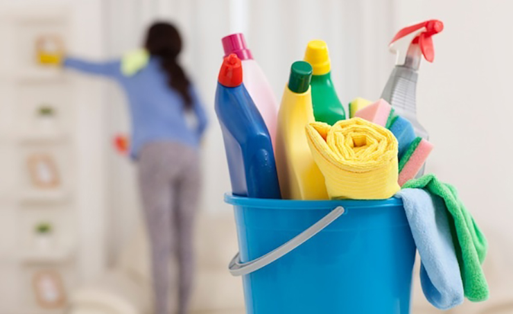 cleaning supplies and cleaner